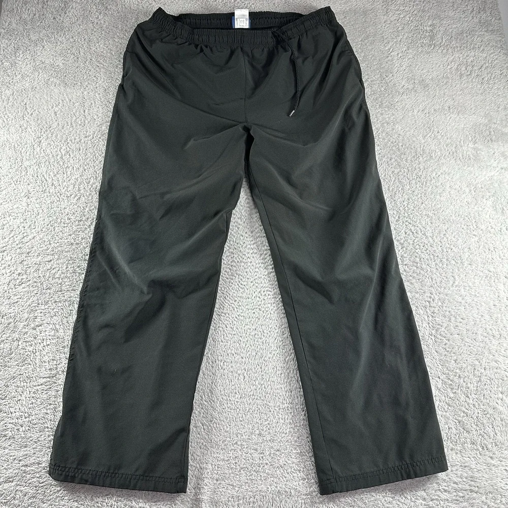 Reebok Windbreaker Track Pants Mens XL Lined Pockets Elastic Zip Ankle